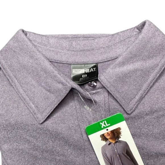 NWT 32 Degrees Soft Womens XL Button Up Shirt Lilac Purple Pockets - Picture 2 of 11